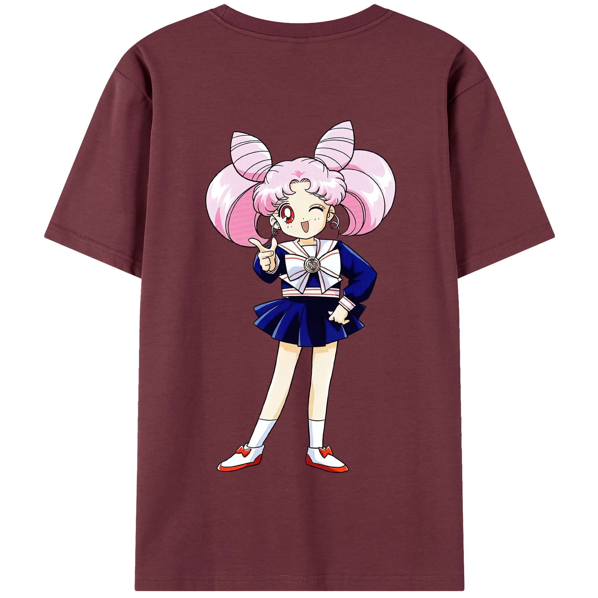 （画像用） 美少女戦士セーラームーン ちびうさ Sailor Moon Chibiusa Tsukino Usagi Small Lady Serenity 綿100％半袖Tシャツ（背面プリント）